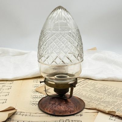 Лампа потолочная 25 см хрусталь медь