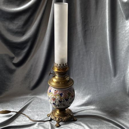 Лампа настольная Франция 49 см керамика латунь стекло 
