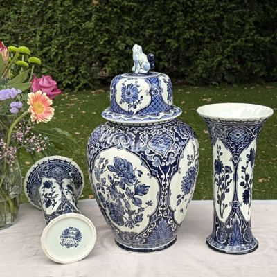 Ваза с крышкой имбирница Delft 46 см Голландия большая