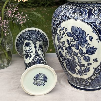 Ваза с крышкой имбирница Delft 46 см Голландия большая