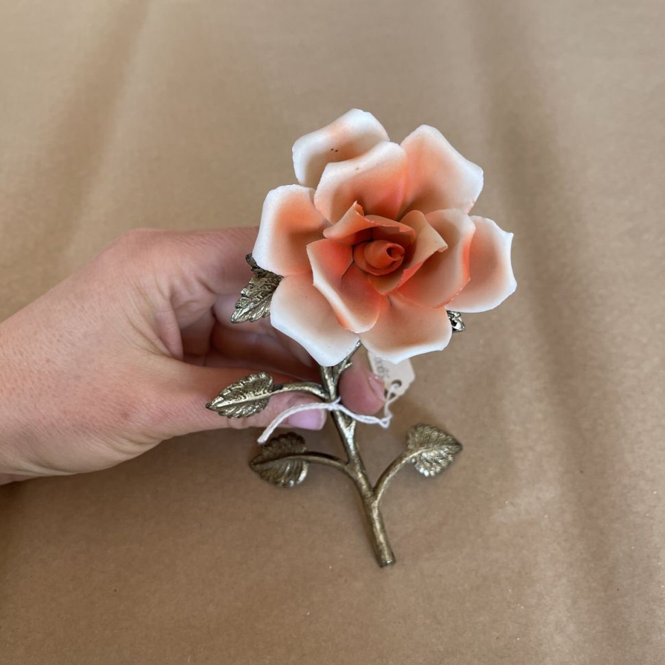 Статуэтка Роза 12 см бисквитный фарфор ручная работа