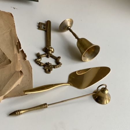 Ключ золотистый латунный декоративный