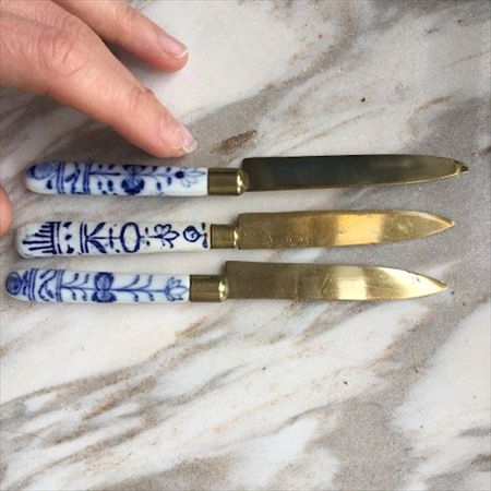 Нож с керамической расписной ручкой десертный Австрия 
