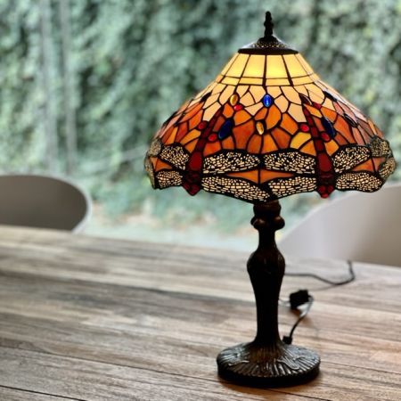 Лампа настольная Тиффани Стрекозы 53 см металл стекло