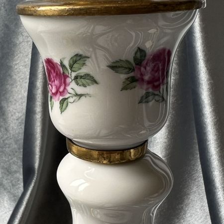 Лампа настольная Франция Роза 28 см фарфор латунь