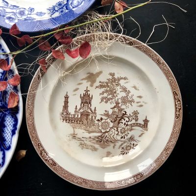 Тарелка антикварная Gustavsberg Gonggong