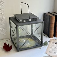 Подсвечник садовый фонарь 31 см металл стекло