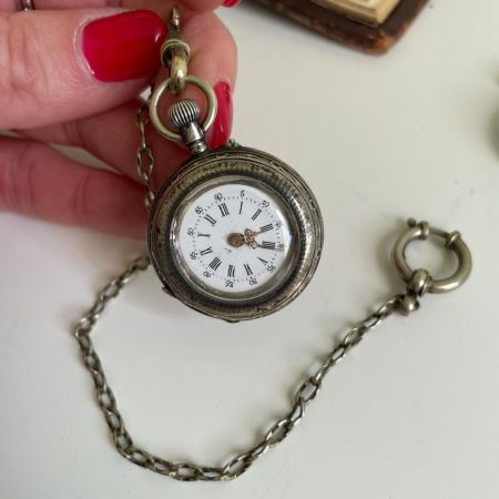 Часы серебряные с цепью Dimier Freres & Cie, Швейцария