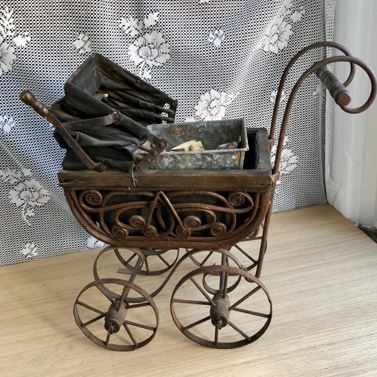 Старинная кукольная коляска-кашпо, дерево Голландия, 30-е гг