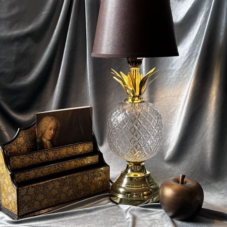 Лампа настольная с абажуром Ананас 38 см металл хрусталь 