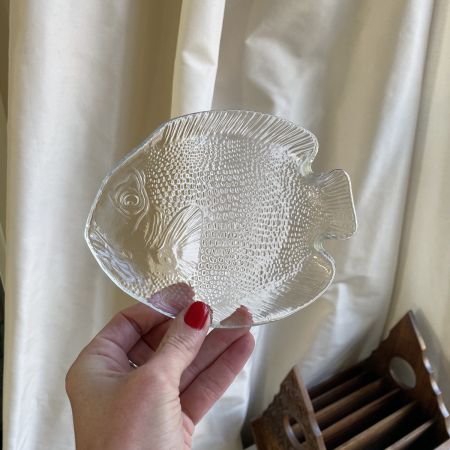 Тарелка малая Рыба 16 см стекло Франция