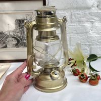 Масляная лампа имитация фонарь металл стекло 24 см