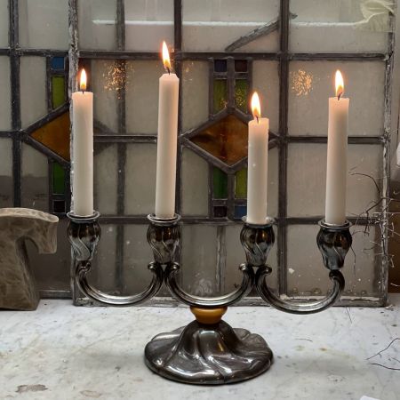 Подсвечник адвент на четыре свечи 34 см мельхиор