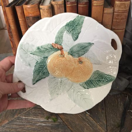 Керамическая тарелка с объемным рисунком, апельсины, Япония