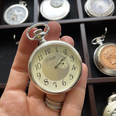 Часы карманные механические хронограф Chicago США