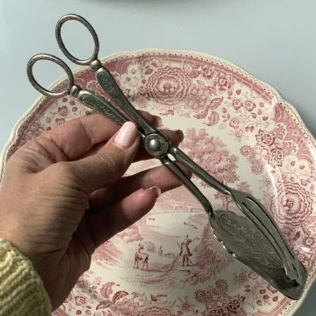 Щипцы ножницы для закусок 22 см мельхиор серебрение Италия
