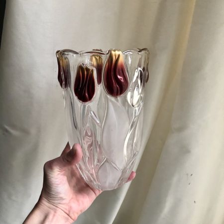 Ваза хрустальная Тюльпаны 20 см.