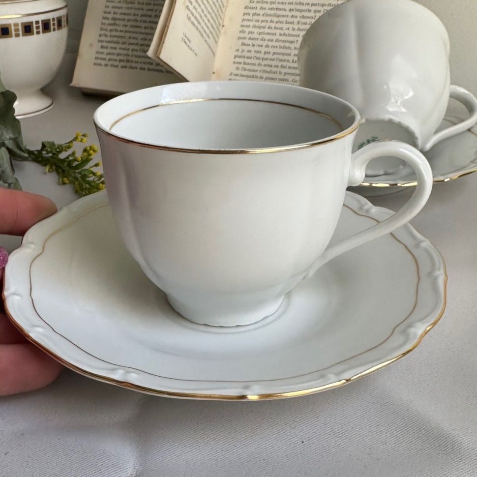 Чайная пара 220 мл фарфор Чехословакия