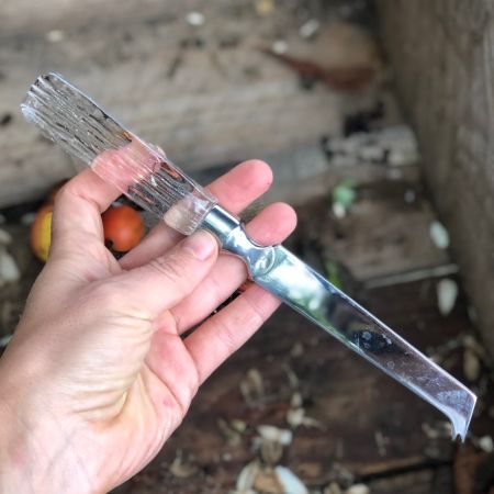 Нож для сыра 22 см с прозрачной ручкой
