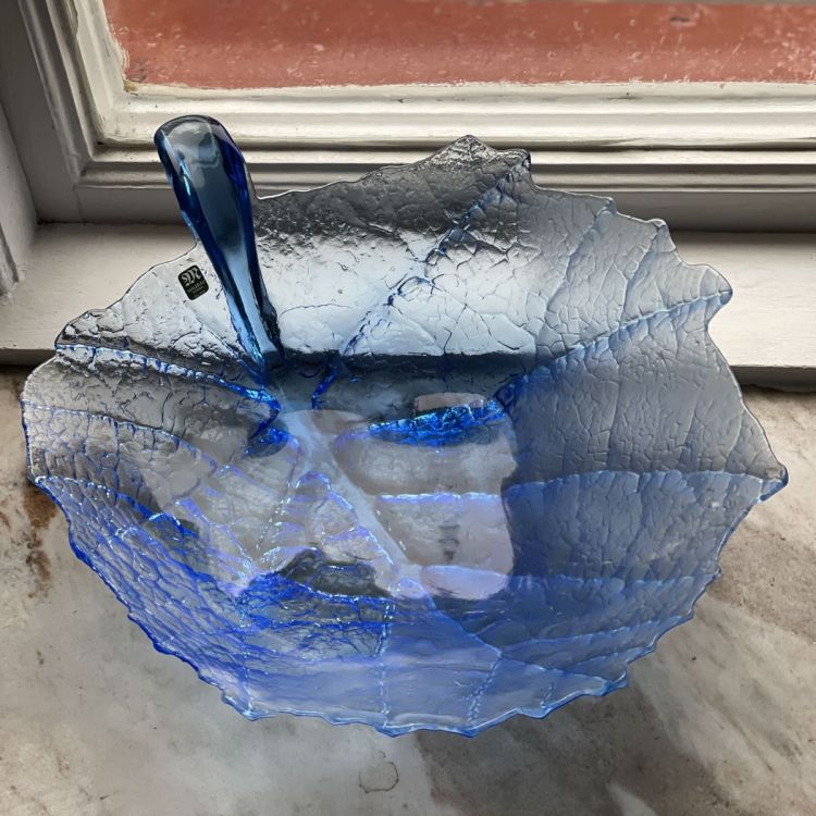 Блюдо ваза Maleras лист голубой