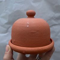 Емкость с крышкой для чеснока или лука 8 см керамика