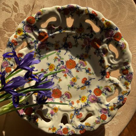 Блюдо Цветы 26 см Delfts керамика ручная роспись Голландия