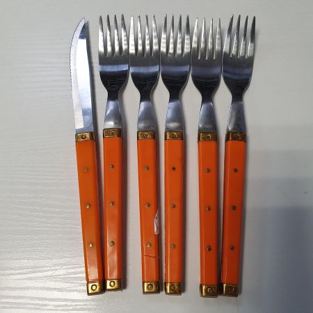 Вилки нож набор 6 шт. Оранж