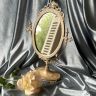 Зеркало визаж в окрашеной раме Ренессанс 26 см латунь Франция  