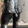 Статуэтка скульптура Заяц с гармошкой 39 см бронза Франция