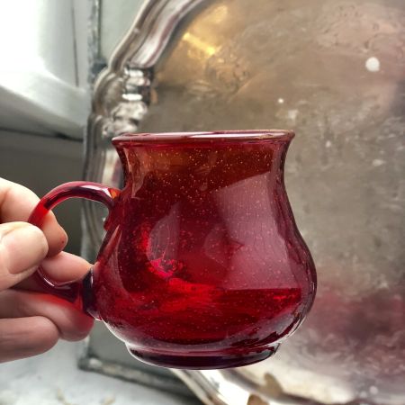 Кружка чашка для глинтвейна красное стекло 
