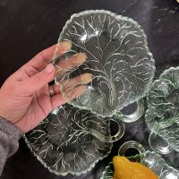 Тарелка Виноградный лист 18 см цветное стекло