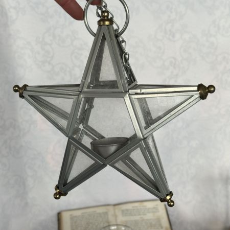 Подсвечник подвесной Звезда 21 см стекло металл