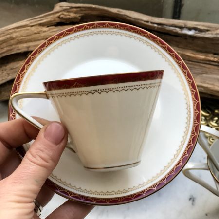 Чайная пара 140мл Tettau Porcelain Germany, трещина на чашке
