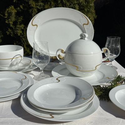 Тарелка глубокая Rosenthal Asimmetria 23 см Studio linie золочение Германия