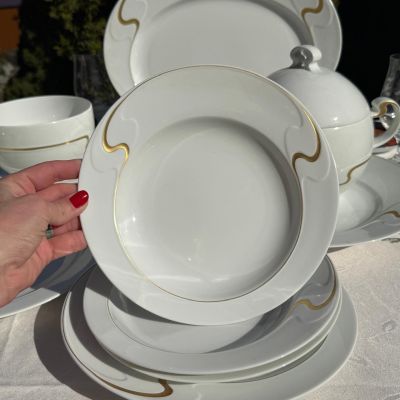 Тарелка глубокая Rosenthal Asimmetria 23 см Studio linie золочение Германия