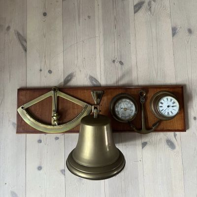 Панель корабельная 60х21 см дерево латунь