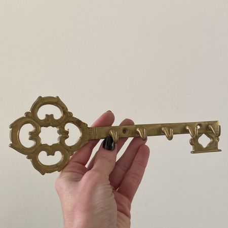 Вешалка Ключ настенная Латунь