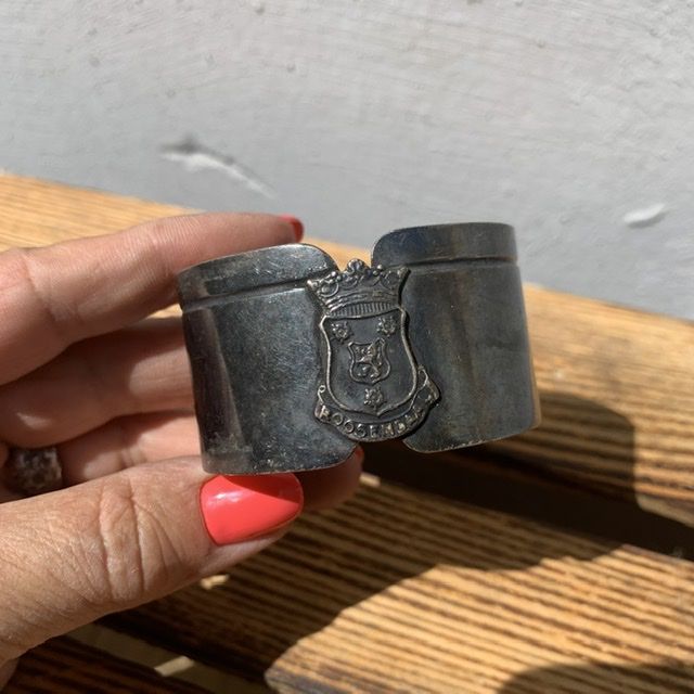 Кольцо для салфетки Герб 6 см серебрение патина