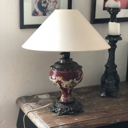 Лампа настольная без абажура 33 см фарфор бронза