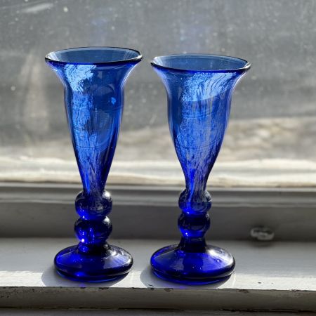 Подсвечник Синий 12 см стекло хрустальное