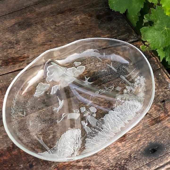 Менажница 3 отсека 28 см хрусталь Швеция