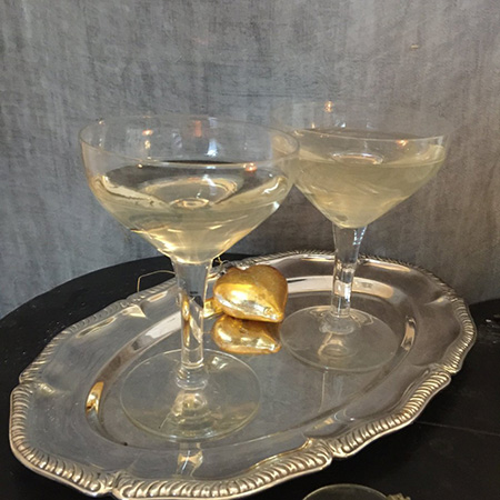 Бокал креманка под шампанское стекло 50-е гг, неровности по ободу