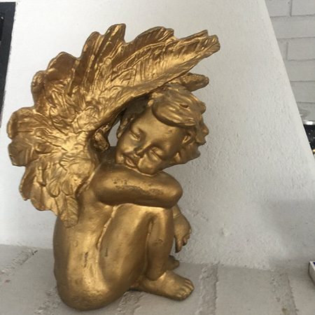 Большой флорентийский ангел алебастр с золотом