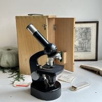 Микроскоп в деревянном кофре 23 см Mitsuna