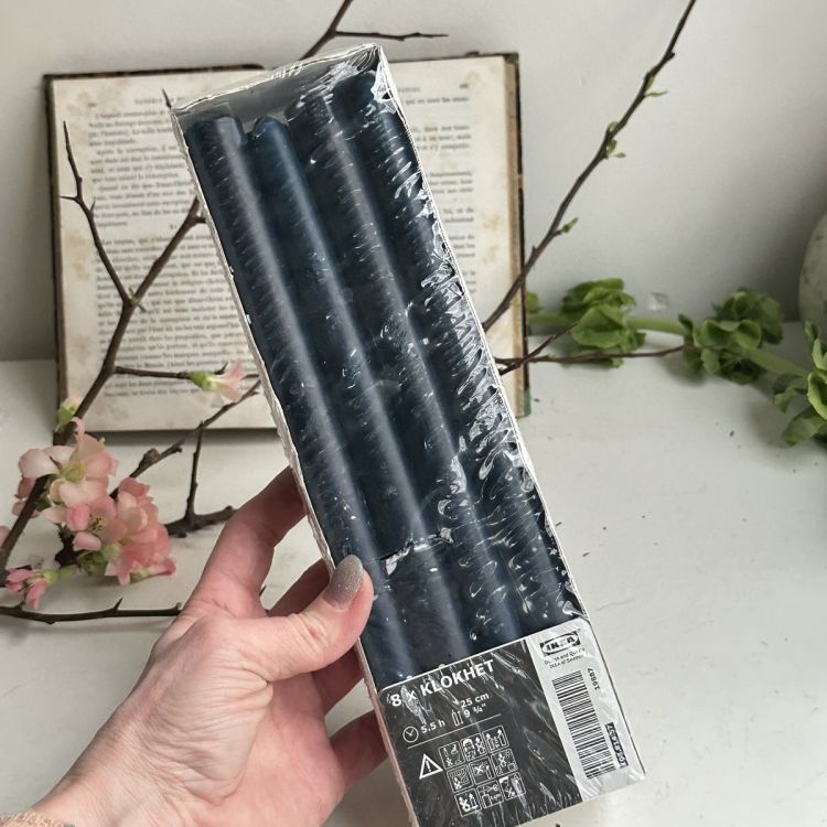 Свеча синяя 26 см Ikea Швеция