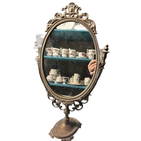 Зеркало настольное Ампир 50 см латунь Франция