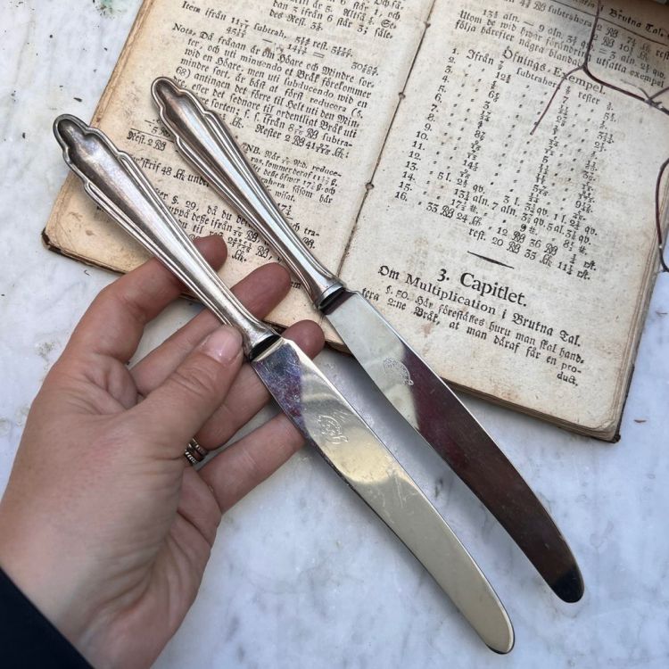 Нож столовый 25 см мельхиор лезвие сталь