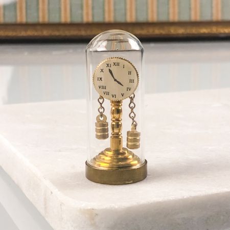 Статуэтка мини 6 см Часы в колбе стекло латунь