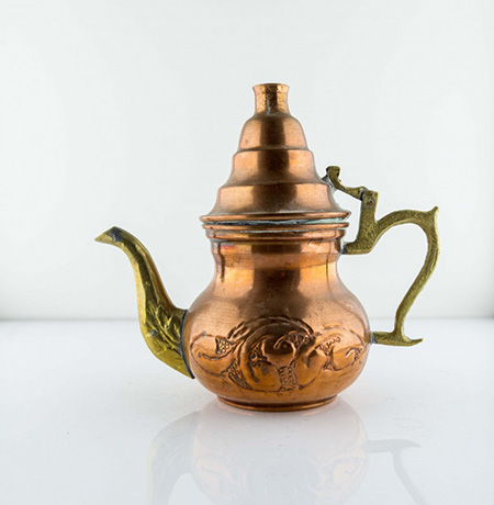 Чайник-кофейный медь в восточном стиле, декор