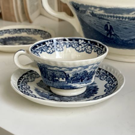 Чайная пара Maastricht Boerenhove by Societe Ceramique 150 мл Голландия (микросколы, реставрация)